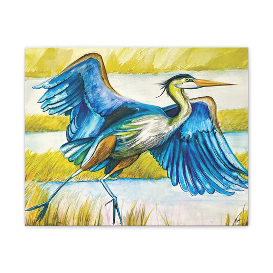 "Heron's Flight" on Canvas